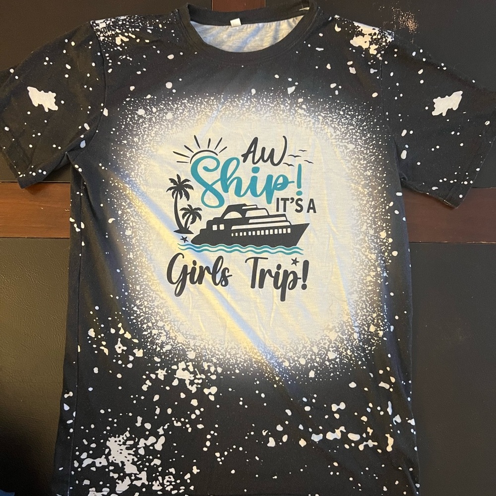 Girls' Black Graphic Tee - Aw Ship!